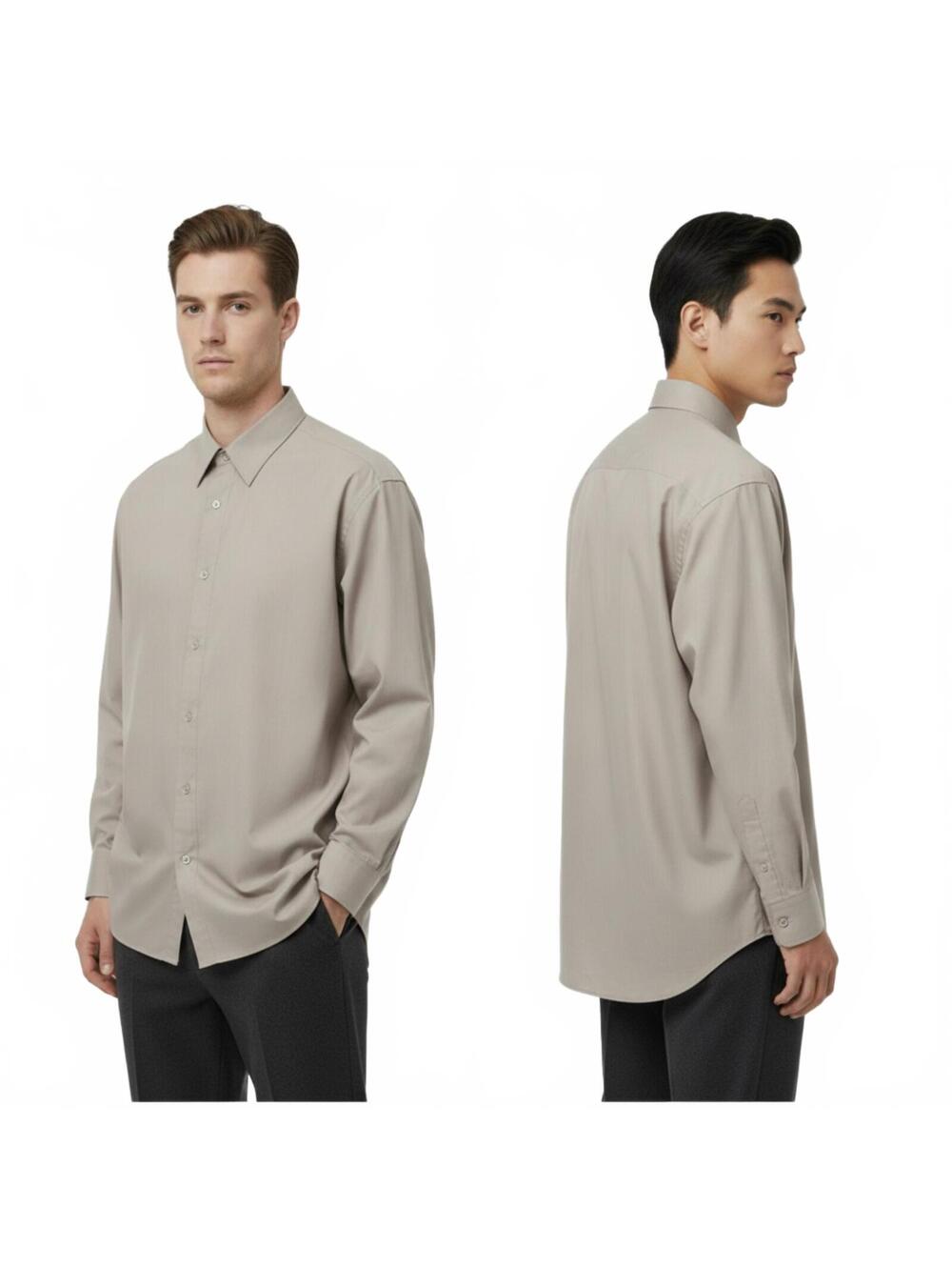 Modena Dress Shirt Big and Tall Long Sleeve Button Down Gray 19 34/35